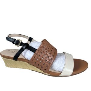 New Cole Haan Pecan Weave Annabel Grand Wedge Shoes Size 6.5